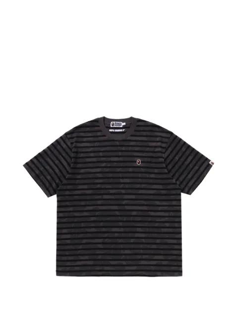 camo-print striped T-shirt by BAPE