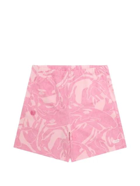 camo-print sweat shorts by BAPE