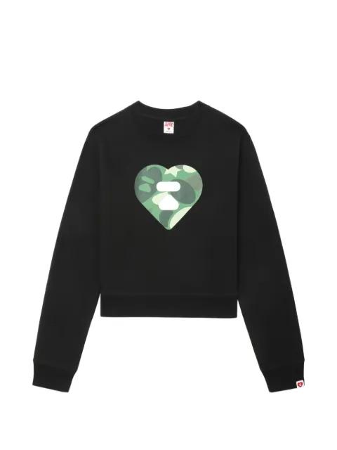 camouflage heart-print sweatshirt by BAPE