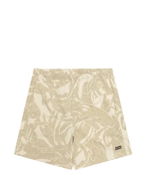 camouflage logo shorts by BAPE