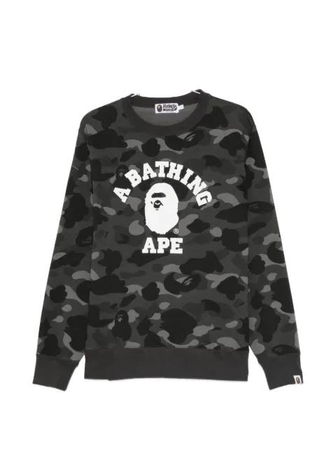 camouflage-pattern logo-print sweatshirt by BAPE