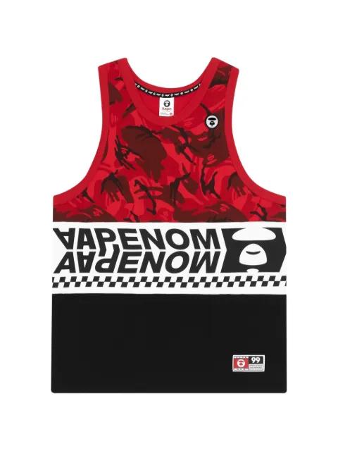 camouflage-print colourblock tank top by BAPE