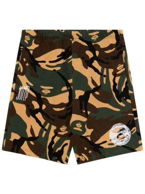 camouflage-print track shorts by BAPE