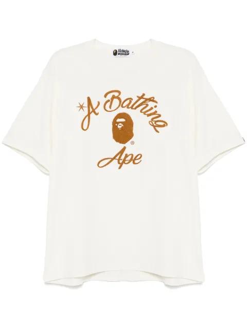 chain stitch college T-shirt by BAPE