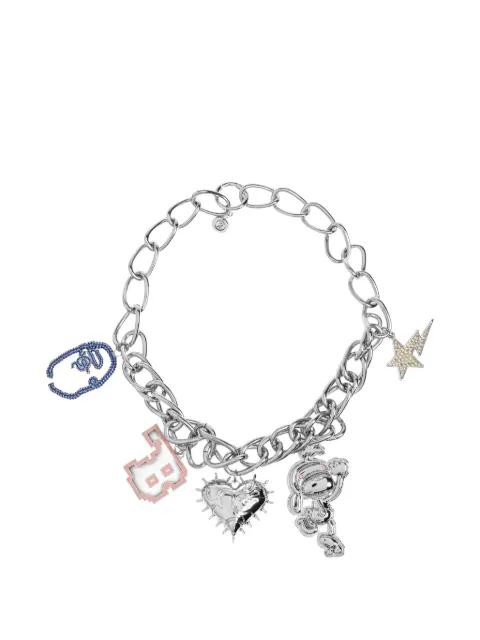 charm-embellished chunky-link necklace by BAPE