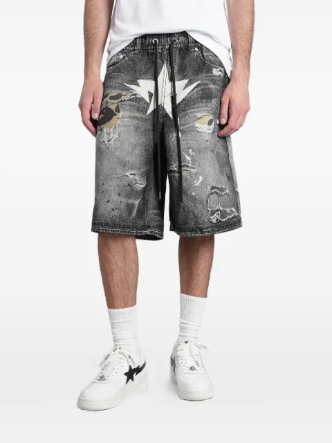 distressed-effect shorts by BAPE