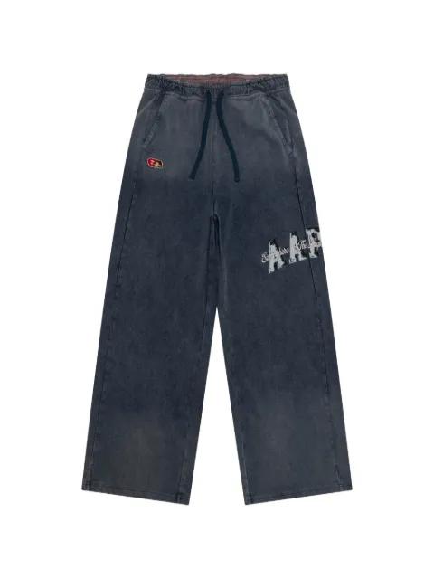 drawstring appliqué trousers by BAPE