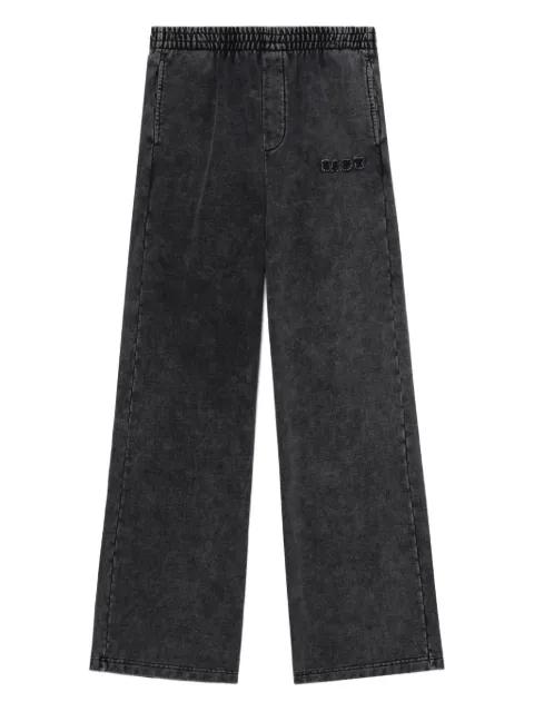 elastic-waist embroidered straight trousers by BAPE
