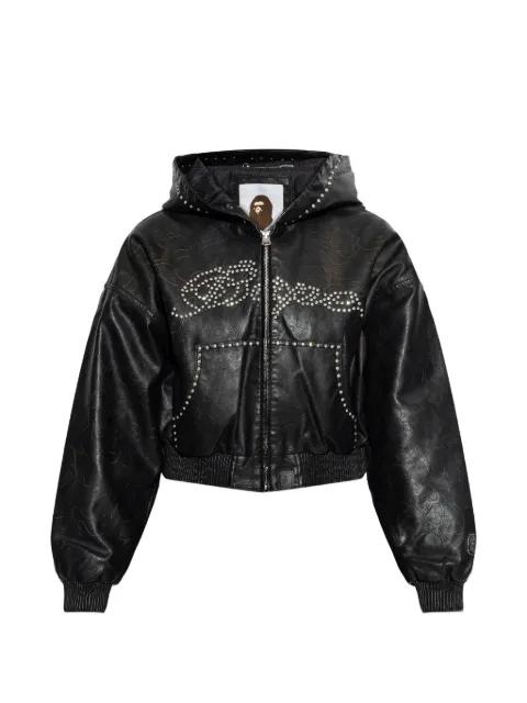 embellished hoodied jacket by BAPE