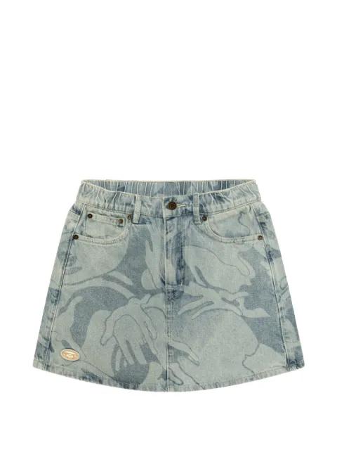 embroidered-detail denim shorts by BAPE