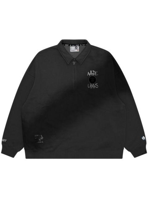 embroidered logo long-sleeve polo shirt by BAPE