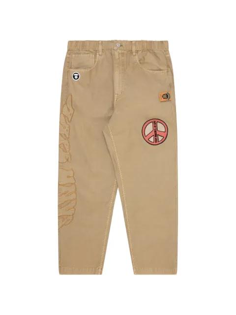 embroidered relaxed trousers by BAPE