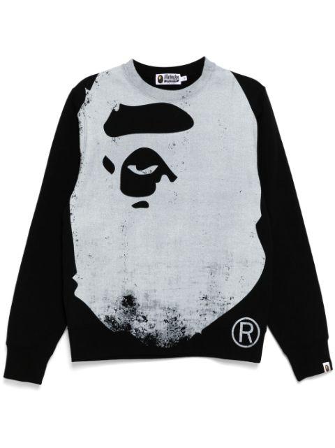 faded-printed sweater by BAPE