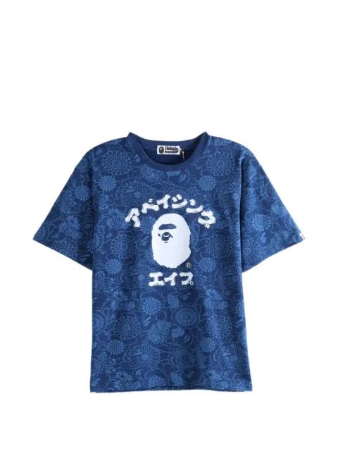 floral-print logo-print T-shirt by BAPE