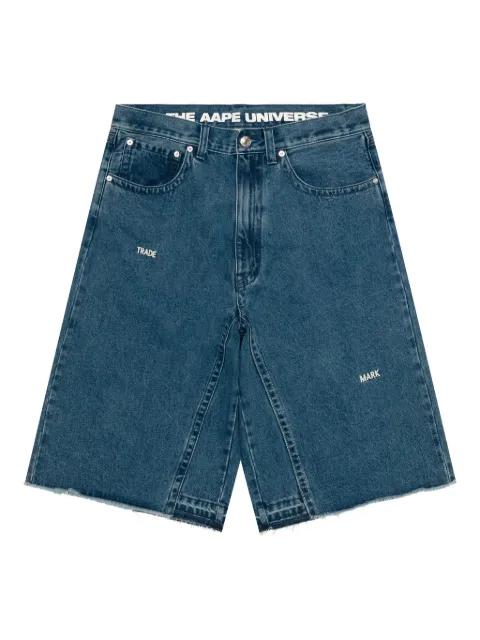 frayed denim shorts by BAPE