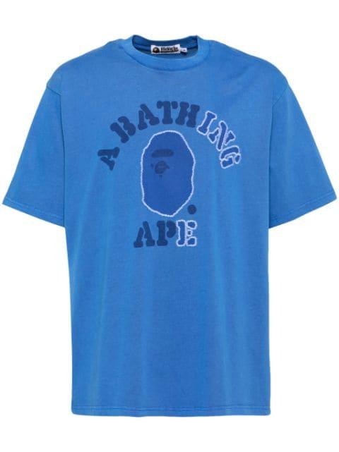 garment-dye college T-shirt by BAPE