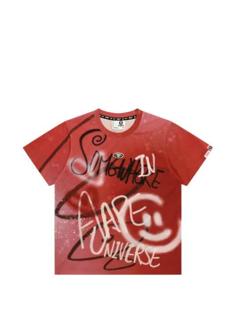 graffiti-print T-shirt by BAPE