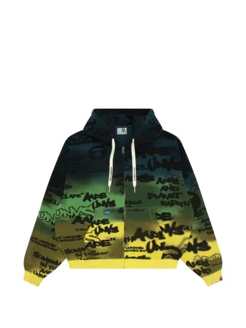 graffiti zip-up hoodie by BAPE