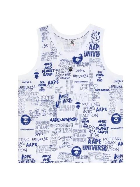 graphic moonface tank top by BAPE