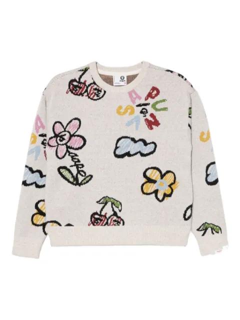 graphic-print jumper by BAPE