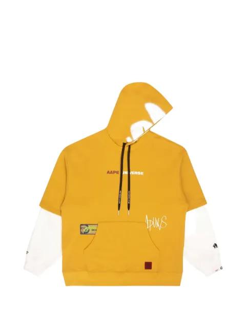 graphic-print layered-effect drawstring hoodie by BAPE