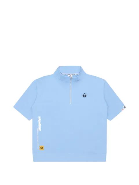 half-zip patch T-shirt by BAPE