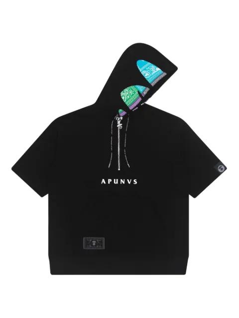 half-zip short-sleeved hoodie by BAPE