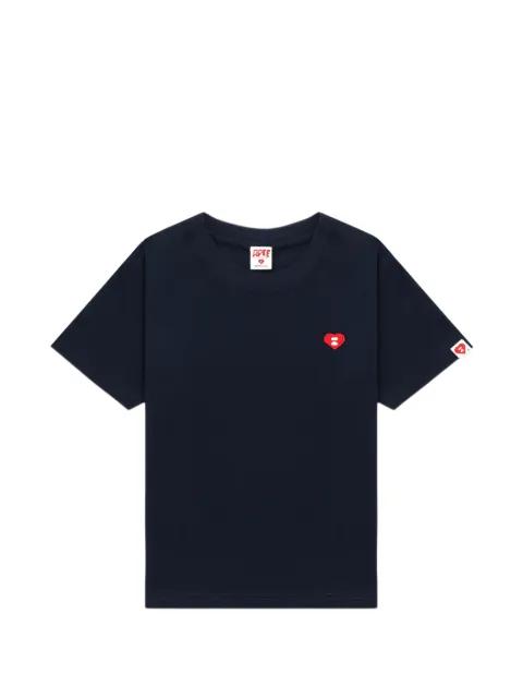 heart-appliqué T-shirt by BAPE