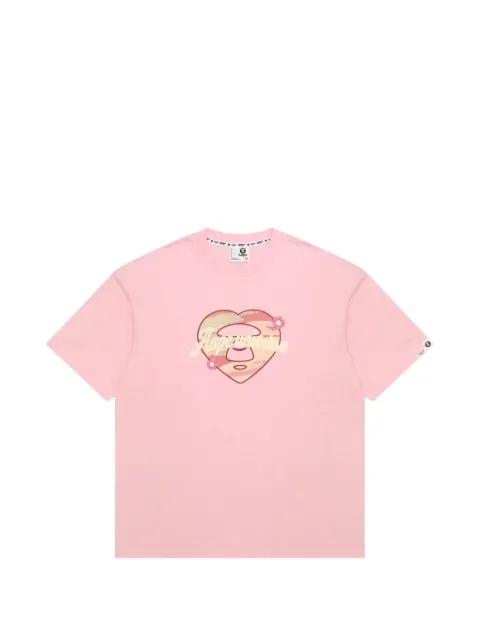 heart-appliqué T-shirt by BAPE