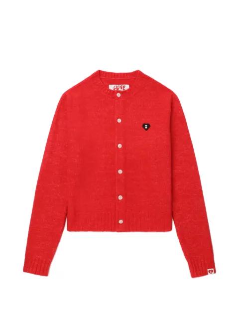 heart-badge buttoned cardigan by BAPE
