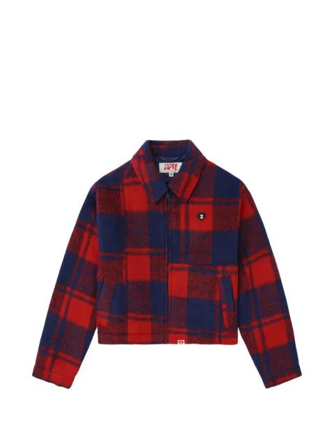 heart-badge checked jacket by BAPE