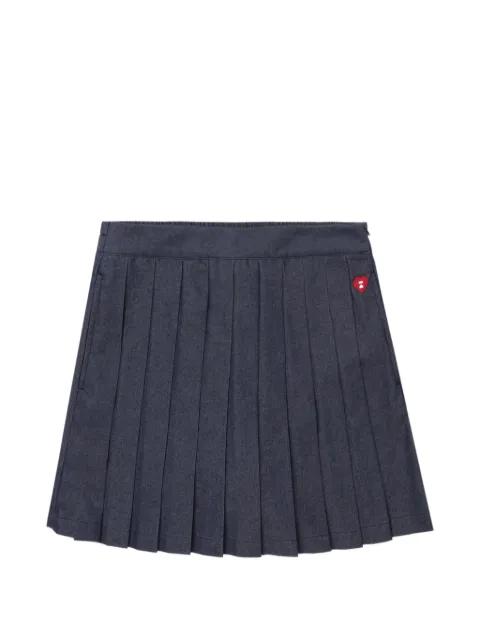 heart-badge pleated mini skirt by BAPE