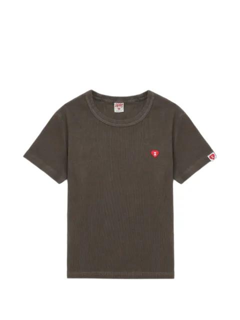 heart detail ribbed T-shirt by BAPE