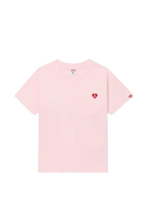 heart-embroidered T-shirt by BAPE