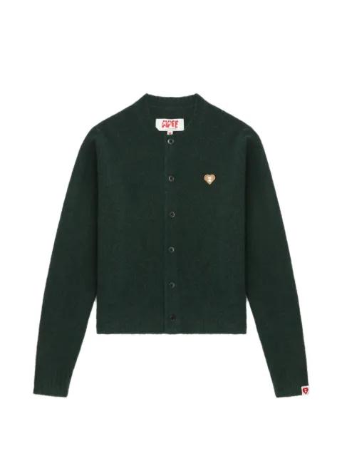 heart-motif buttoned cardigan by BAPE