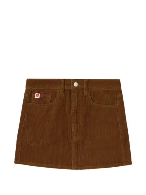 heart-motif corduroy mini skirt by BAPE