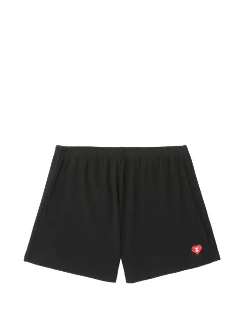 heart-motif cotton shorts by BAPE