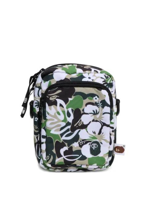 hibiscus-print camouflage messenger bag by BAPE