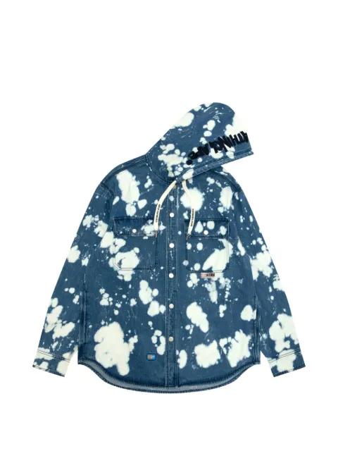 hoodied bleached shirt jacket by BAPE