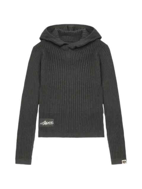 hoodied ribbed knitwear by BAPE