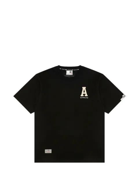 letter-patch T-shirt by BAPE