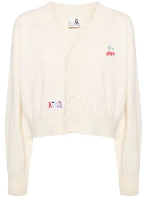 logo-appliqué V-neck cardigan by BAPE