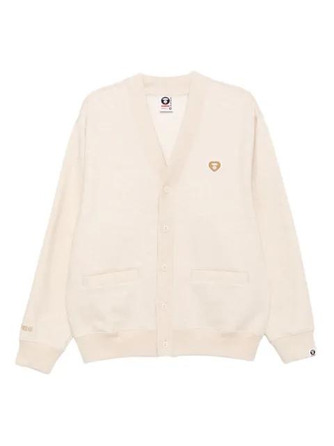 logo-appliqué button-up sweatshirt by BAPE