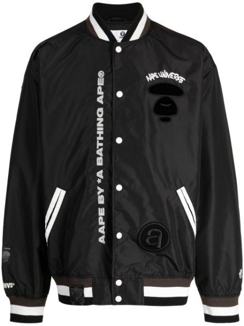 logo-appliqué two-tone bomber jacket by BAPE