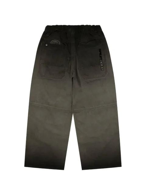 logo-appliqué wide-leg trousers by BAPE