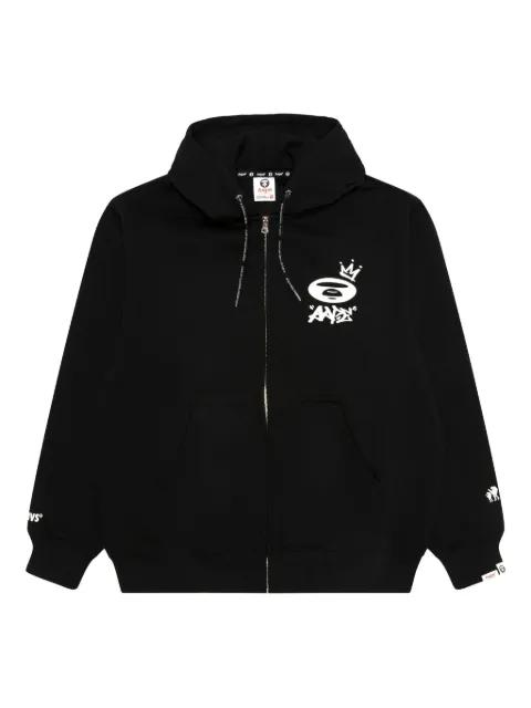 logo-detail zip-up hoodie by BAPE