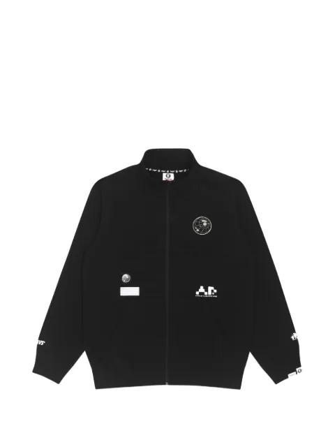 logo-detail zip-up sweater by BAPE