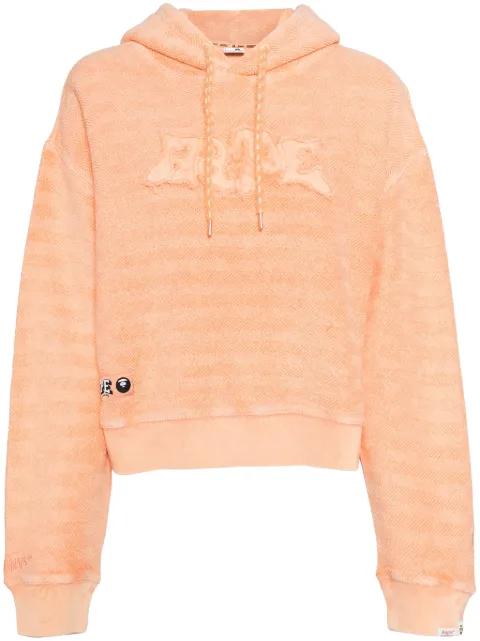 logo-embellished cotton hoodie by BAPE