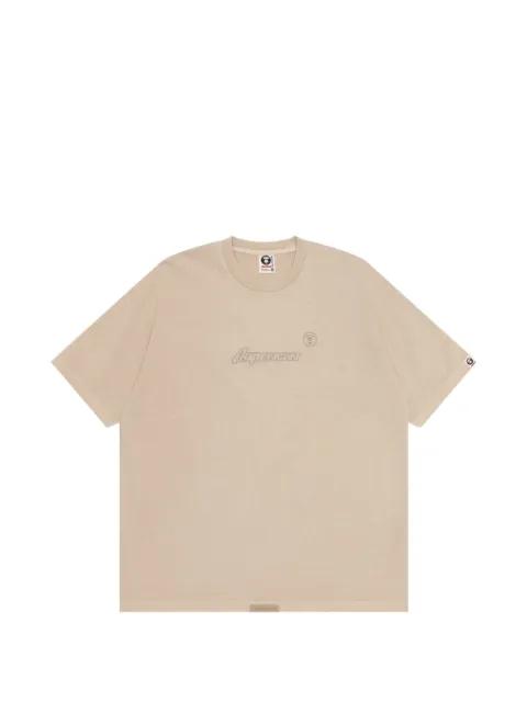 logo-embroidered camouflage-print T-shirt by BAPE