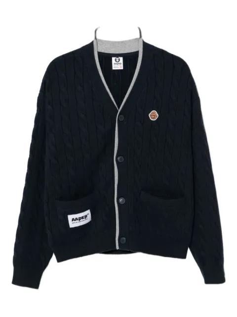 logo-embroidered cardigan by BAPE
